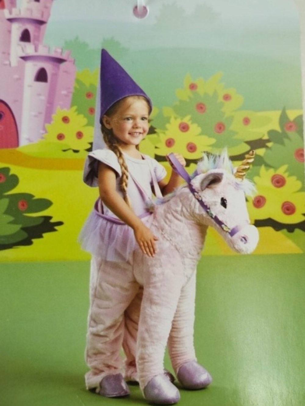 Pink Ride on Unicorn Costume Dress-Up Play One Size (2-4)